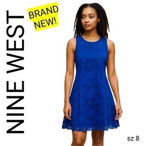 Nine West BRAND NEW with Tags Blue Lace Swing Dress